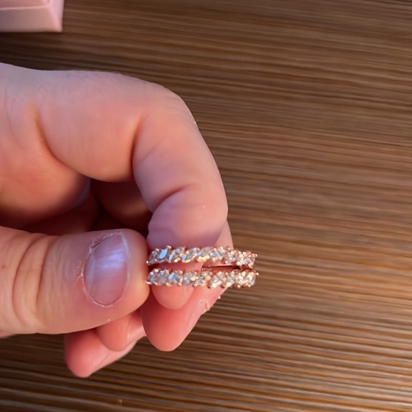 Stunning diamond cubic zirconia band set on rose gold plating! - Picture 2 of 4